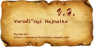 Varsányi Hajnalka névjegykártya